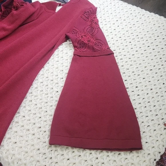 Octavia morlot flare and applique sleeves women knit sweater size Medium - Picture 8 of 12